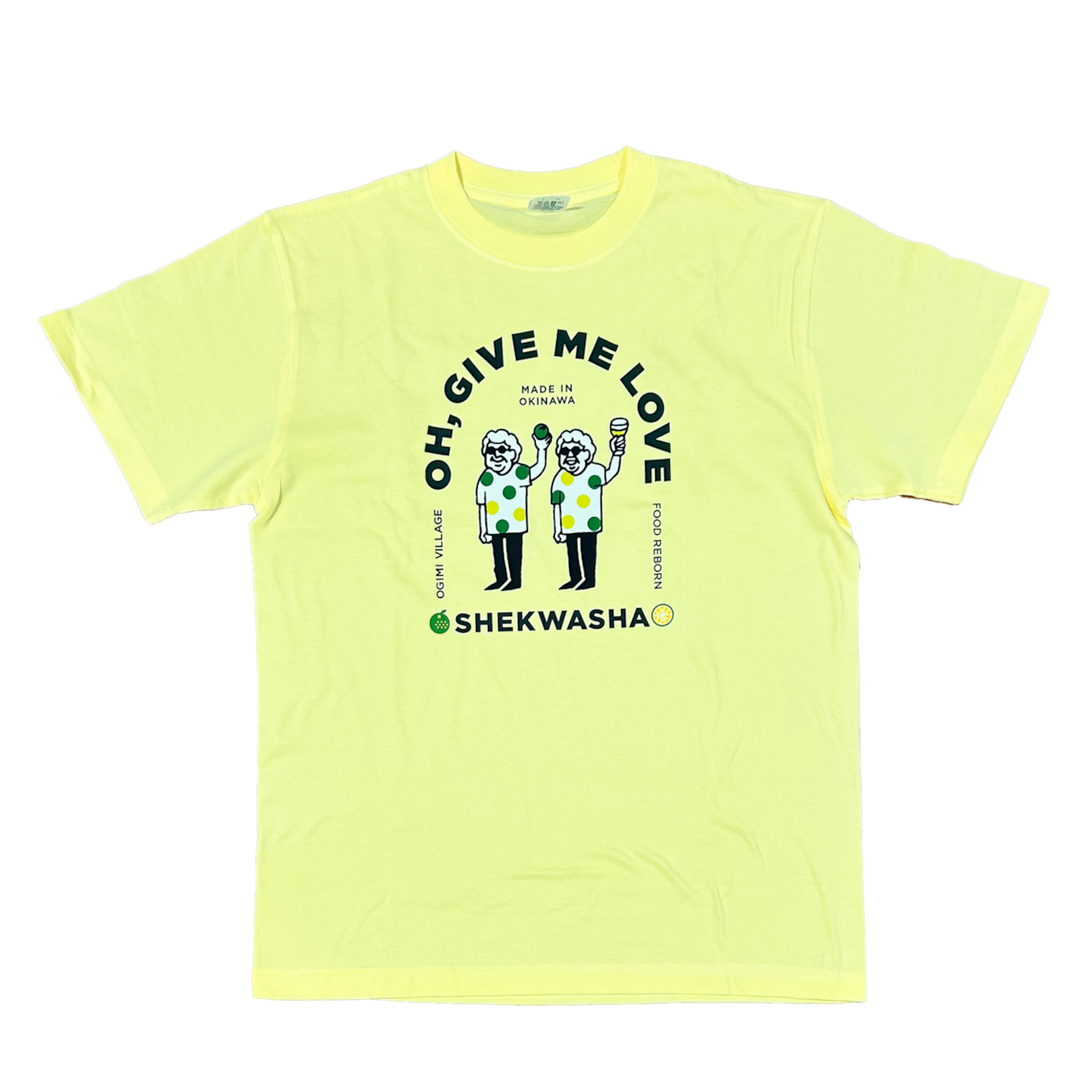 OH,GIVE ME LOVE(大宜味LOVE) Tシャツ(イエロー)|フードリボン