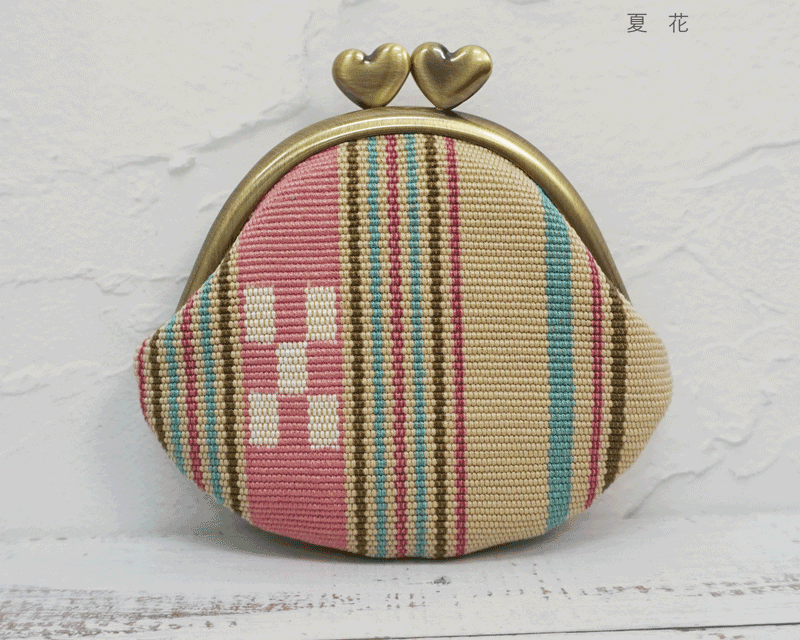 小銭入れハート|八重山みんさー織 あざみ屋