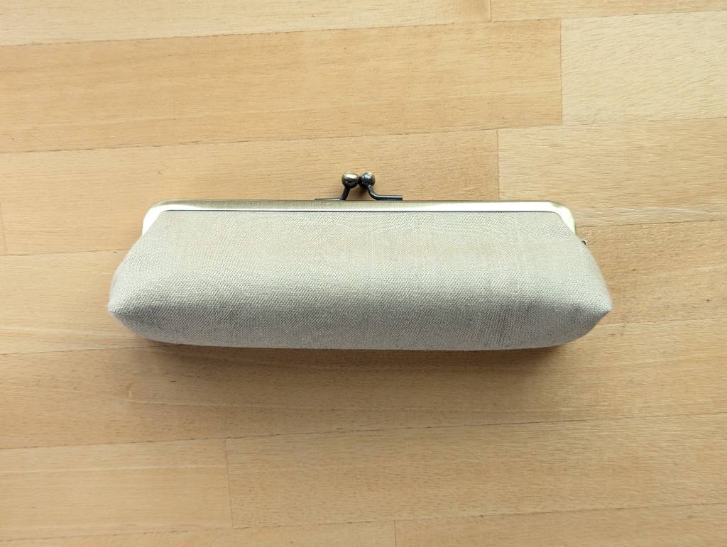 【SHIMA DENIM WORKS】がま口ペンケース(インディゴ、ベージュ、水色)