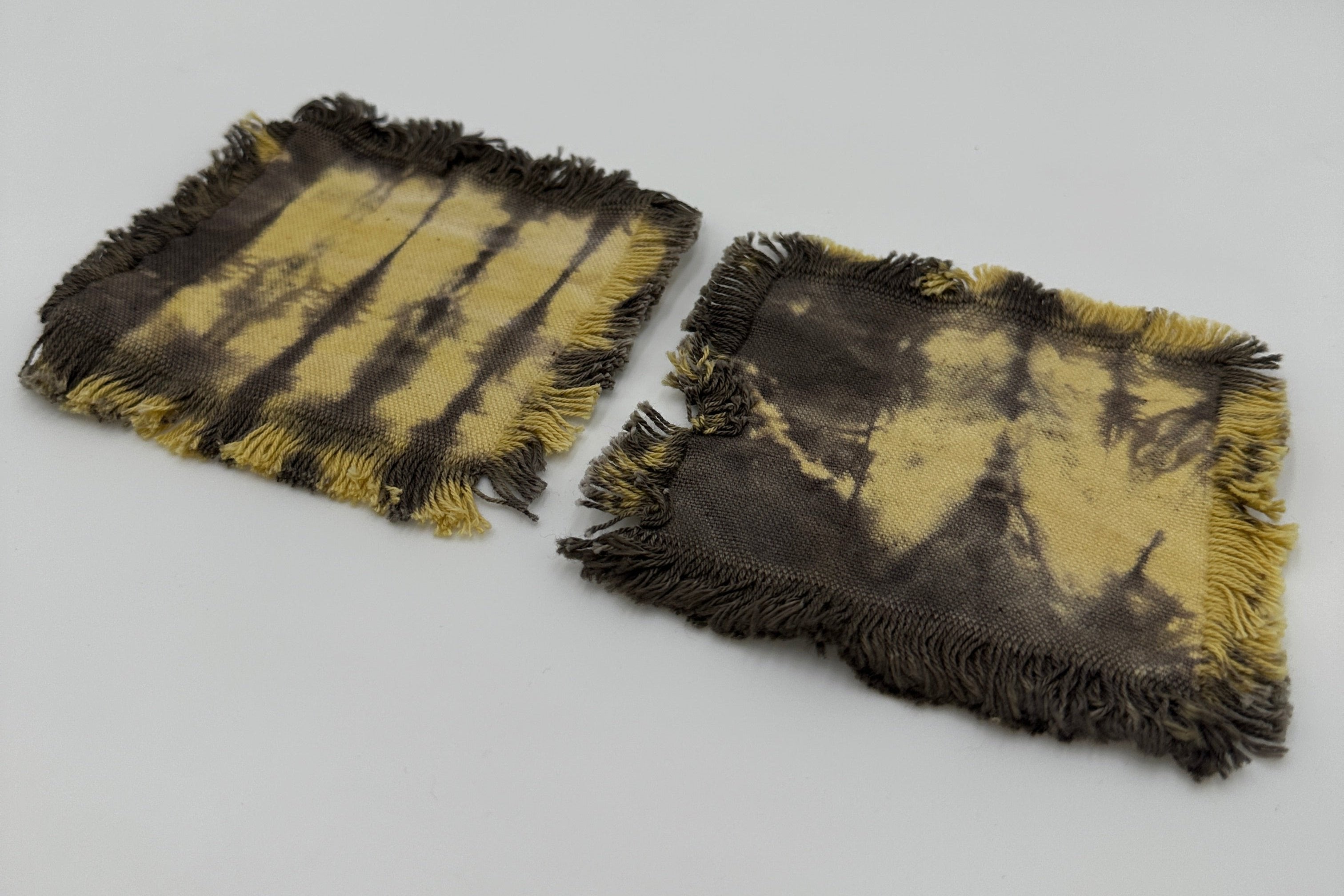 【福木染め】コースター 柄あり 2枚組