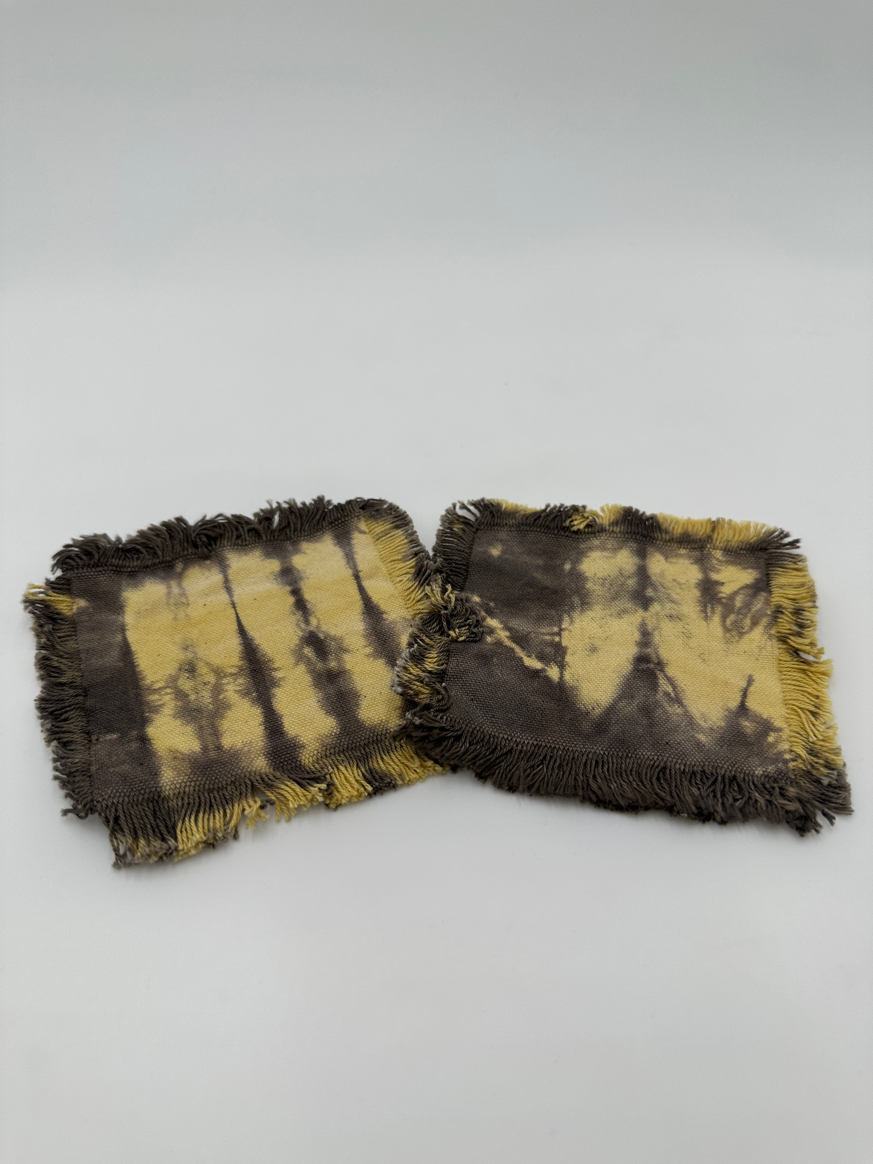 【福木染め】コースター 柄あり 2枚組