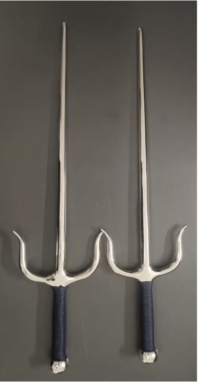 沖縄空手の武具「釵」通常バージョン(シルバー)|Achermake