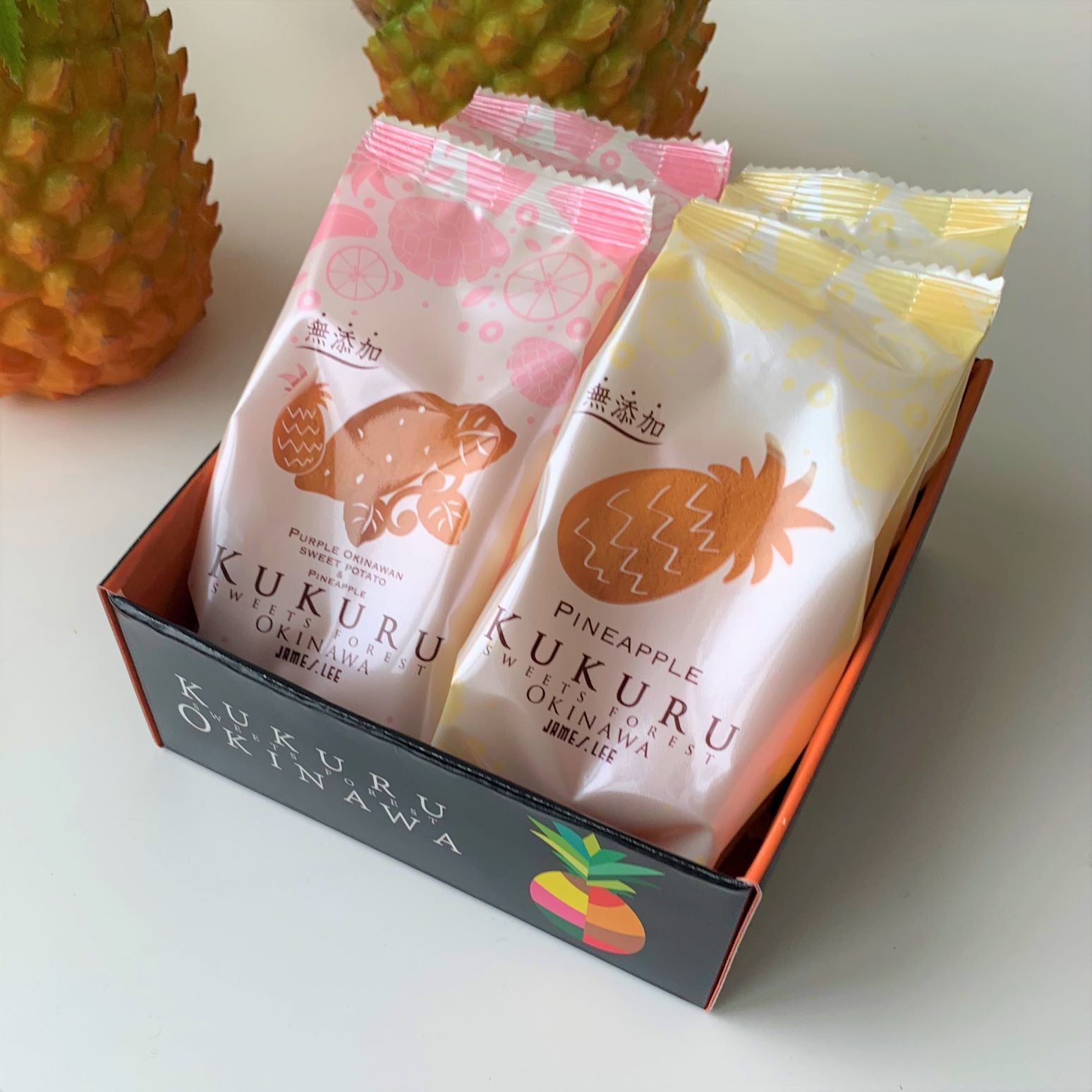 【ギフト】KUKURU SWEETS FOREST 沖縄産 パイナップル&紅芋パインケーキ ギフトボックス詰合せ