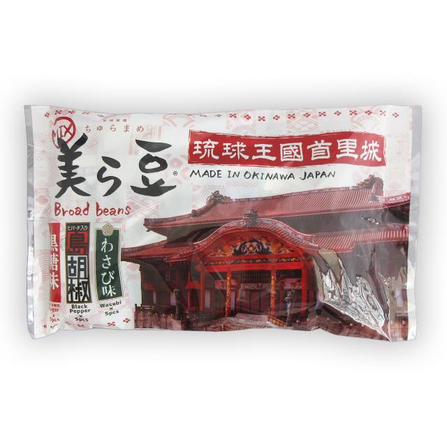 美ら豆 首里城MIX15袋入|人気のわさび味・島胡椒味・黒糖味の食べ比べセットです