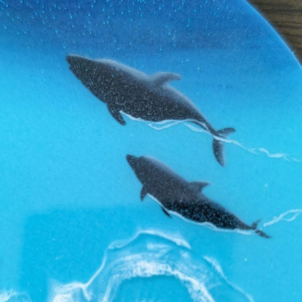 『SYOUTA OceanArt 』海レジンアート:沖縄のちゅら海を持ち帰ったような、海の琉球松♪(琉球ガラス入り)