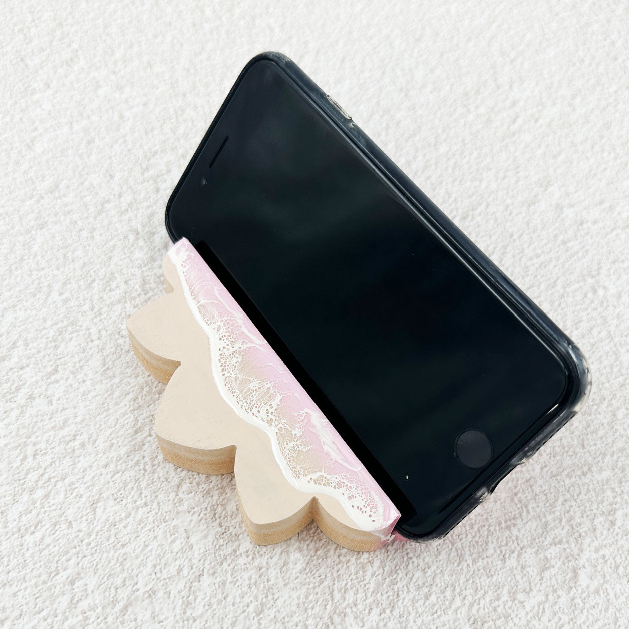 『SYOUTA OceanArt 』海レジンアート:沖縄のちゅら海を持ち帰ったような、海のスマホ立て シーサースタンド♪