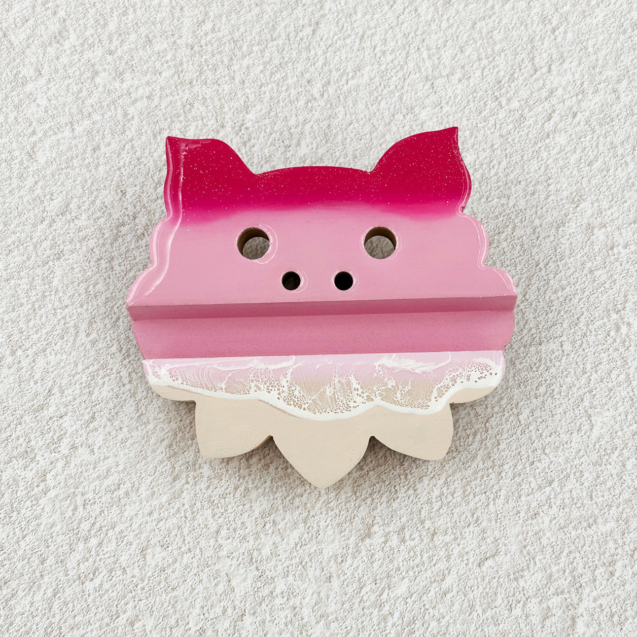 『SYOUTA OceanArt 』海レジンアート:沖縄のちゅら海を持ち帰ったような、海のスマホ立て シーサースタンド♪