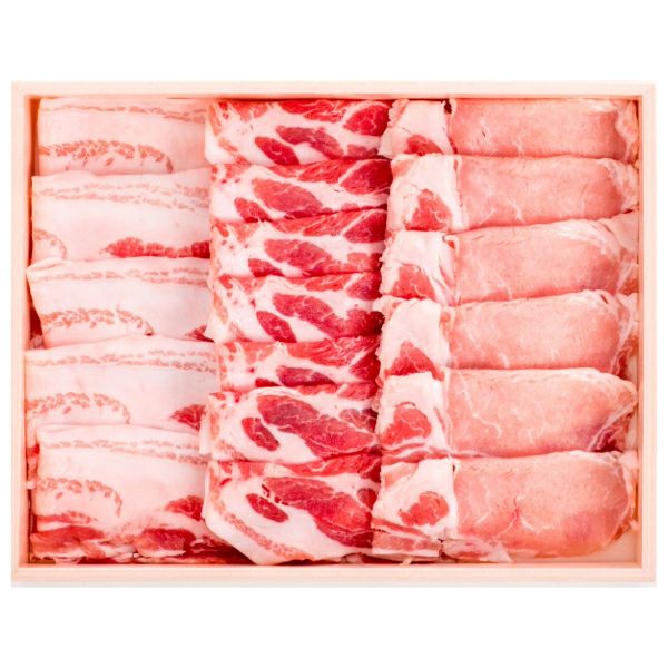 【ギフト】アグー豚(F1種) 南ぬ豚 しゃぶしゃぶ用2人前セット 600g ☆冷凍☆｜アグー豚(F1種)【バラ、ロース、肩ロース各200g】