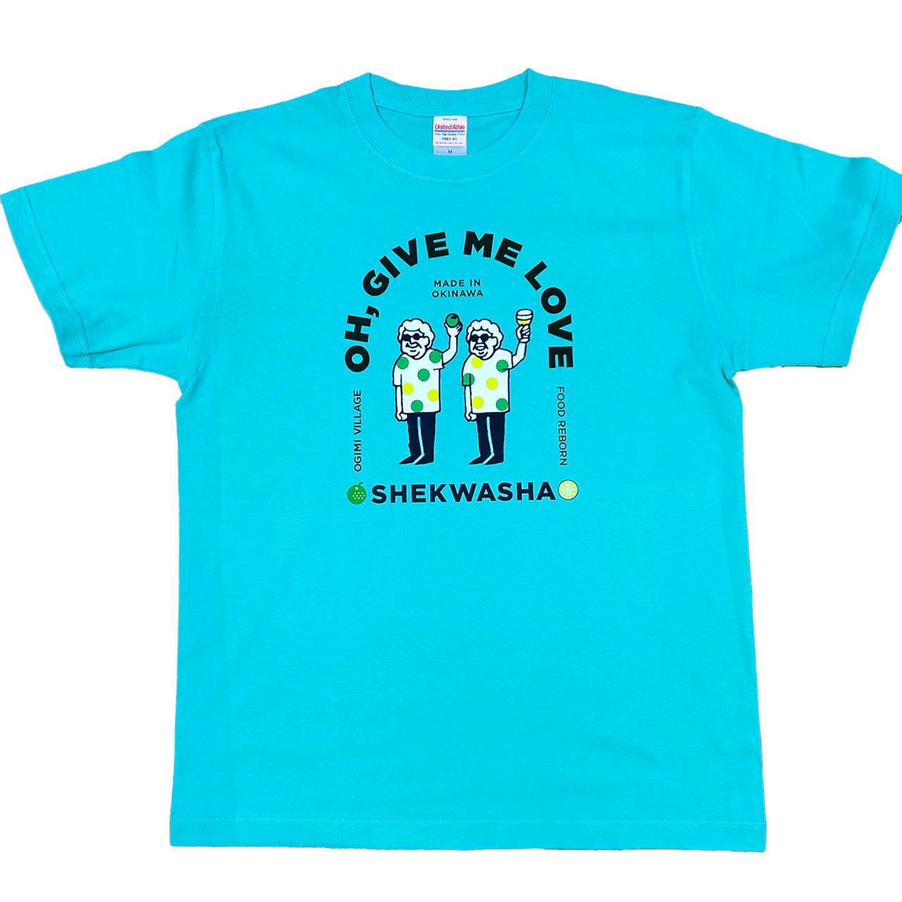 OH,GIVE ME LOVE（大宜味LOVE）Tシャツ(青)｜フードリボン