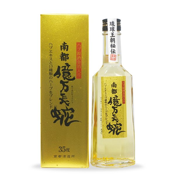 【お酒】南都億万長蛇35度／310ml（ハブ源酒金箔入り）