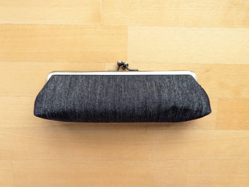 【SHIMA DENIM WORKS】がま口ペンケース（インディゴ、ベージュ、水色）