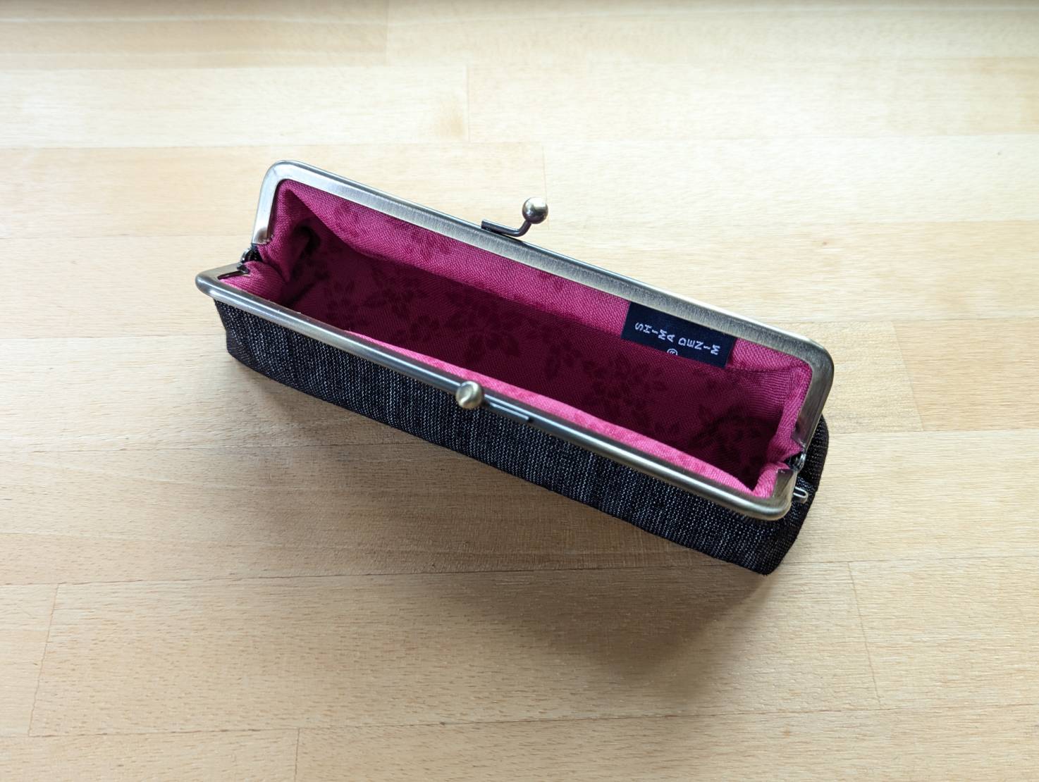 【SHIMA DENIM WORKS】がま口ペンケース（インディゴ、ベージュ、水色）