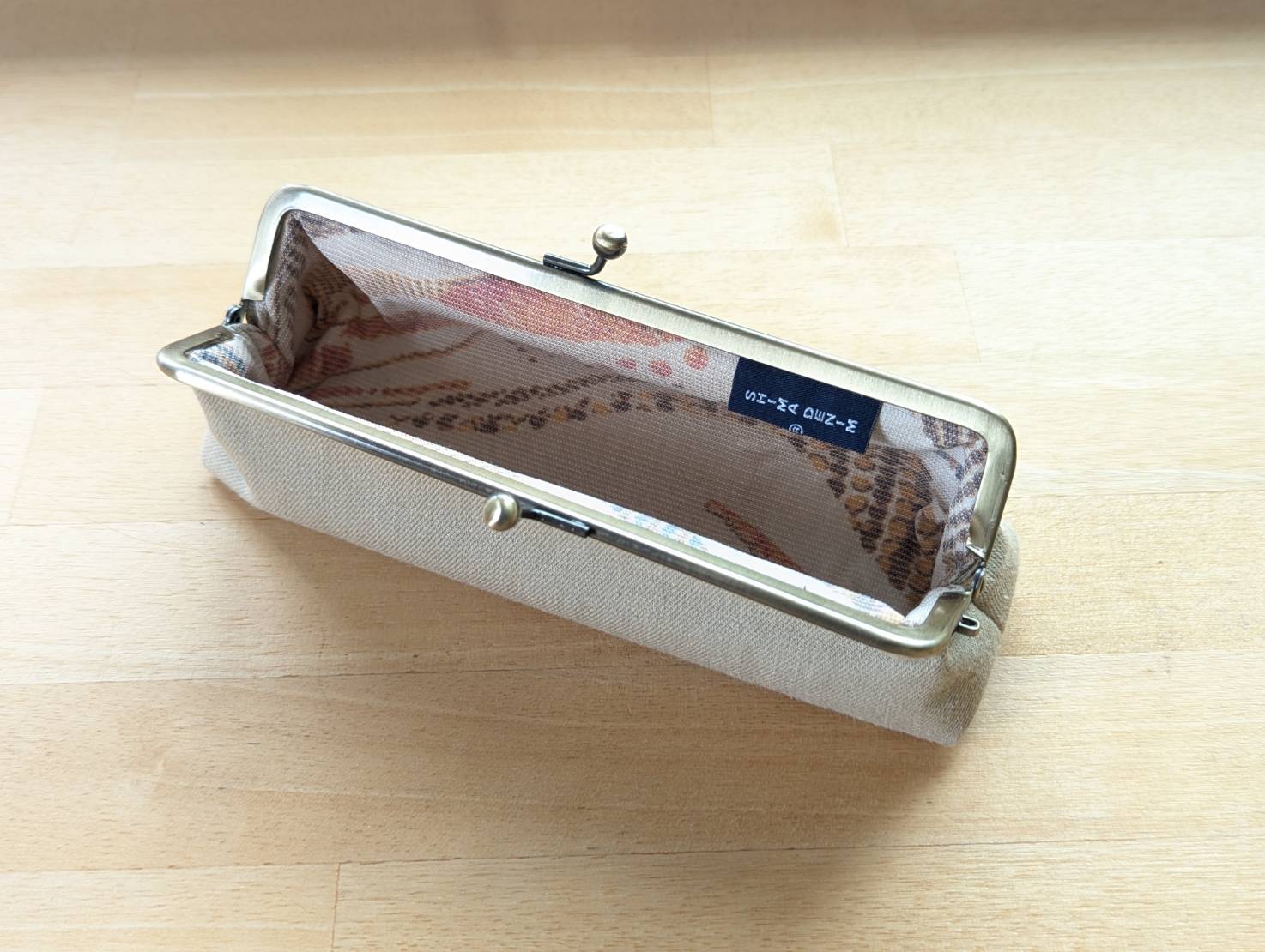 【SHIMA DENIM WORKS】がま口ペンケース（インディゴ、ベージュ、水色）